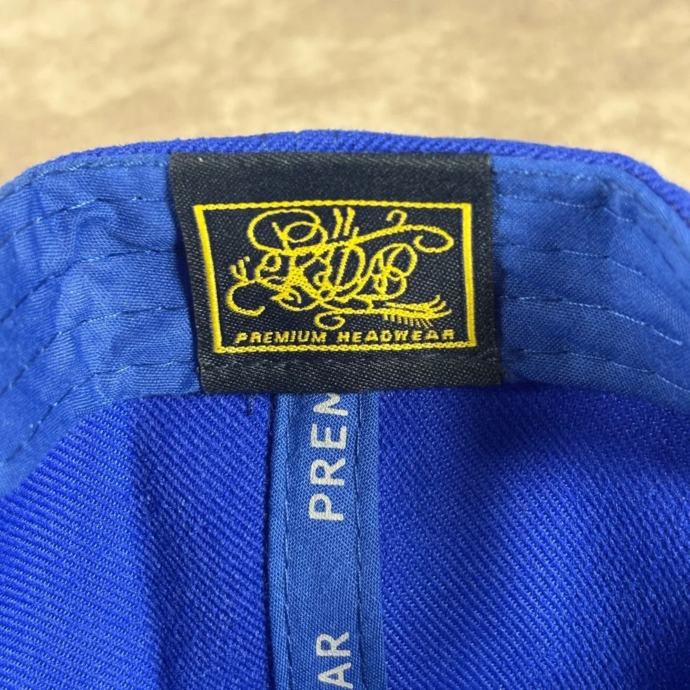 KIPA Hat Men OS Royal Blue LA Logo Snapback Flat Brim Premium Headwear New